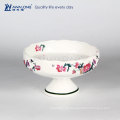 Blanco patrón floral de cerámica tazón de hueso china personalizada helado placa